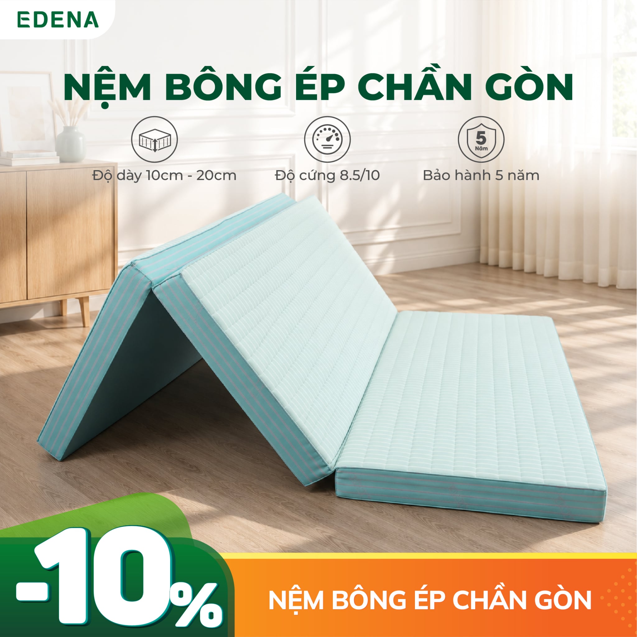 Nệm Bông Ép Chần Gòn Edena