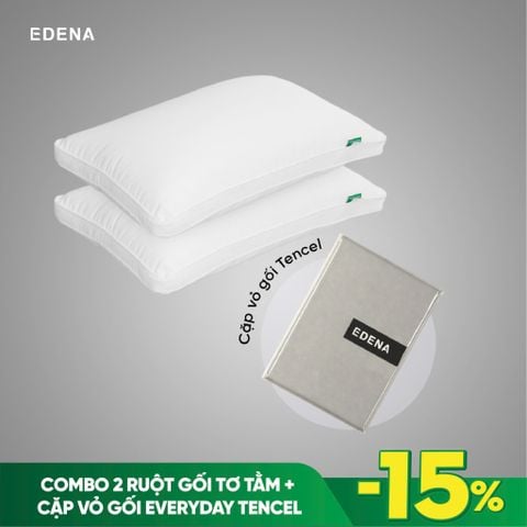 Combo Cặp ruột gối tơ tằm + cặp vỏ gối Everyday Tencel