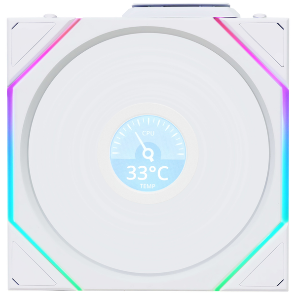 FAN Lian-Li UNI Fan TL 120 LCD Wireless Triple ( Bộ 3 fan ) WHITE - Ngược