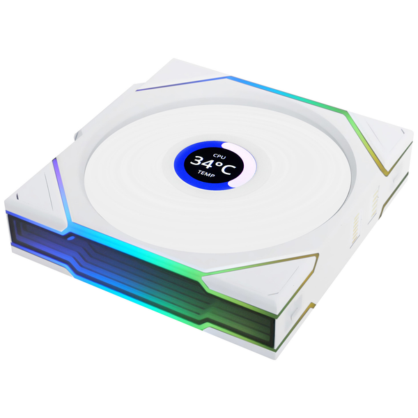 FAN Lian-Li UNI Fan TL 120 LCD Wireless Triple ( Bộ 3 fan ) WHITE - Ngược