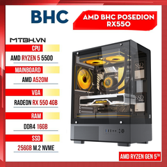 PC Gaming AMD BHC Posedion RX550 Gen 5th ( Ryzen 5 5500 | RX 550 4GB | 16GB | 256GB | A520)