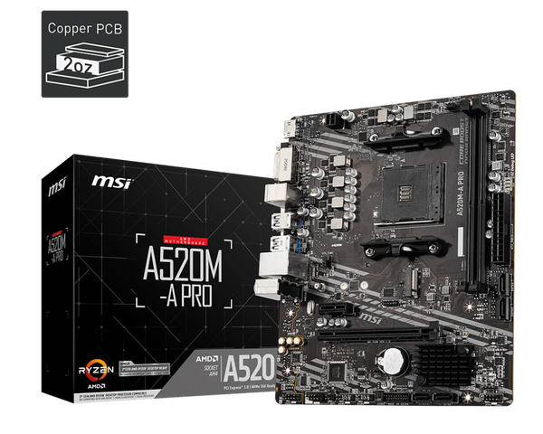 MAIN MSI A520M-A PRO ( AM4 / m-ATX / 2xDDR4 )