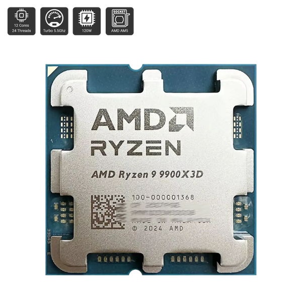 CPU AMD Ryzen 9 9900X3D ( 12 NHÂN 24 LUỒNG / Turbo 5.5 GHz / 140MB ) BOX CHÍNH HÃNG