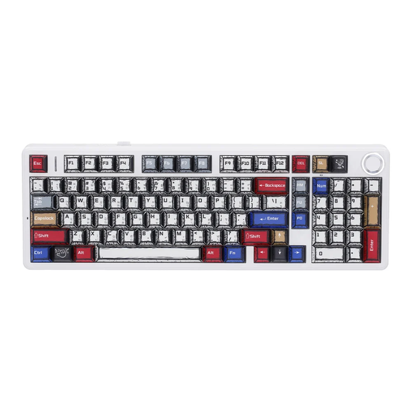 BÀN PHÍM CƠ AULA F99 PRO GAMING 3 MODE (Có núm xoay/ Màu comic/ Grey Wood V3 switch)