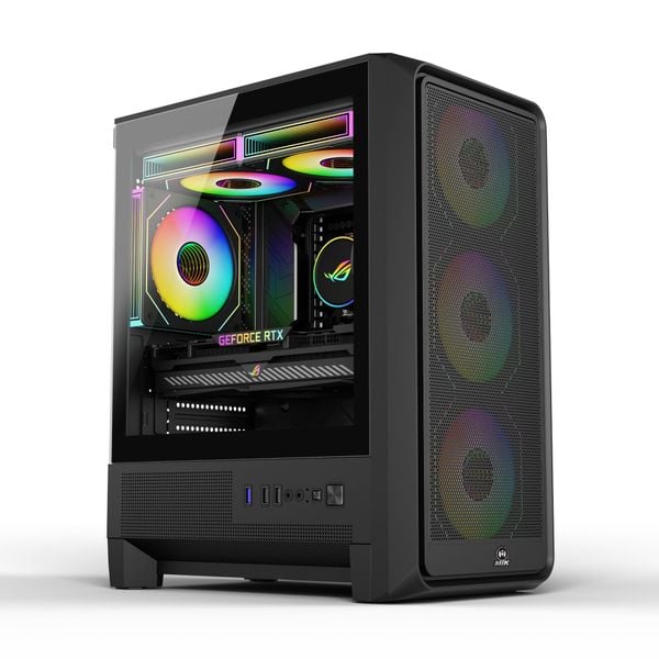 Case MIK H2 Gaming M-ATX/ITX Kính cường lực Black No Fan