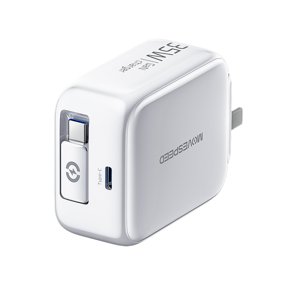 Củ sạc nhanh Movespeed MSA01 35W | Super GaN | Tích hợp Type C | Trắng