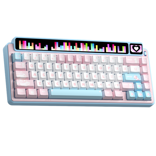 Bàn Phím Cơ Leobog AMG65 Tri Mode (Hồng Trắng Xanh/Jadeite switch)