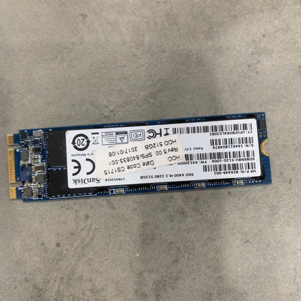 SSD SANDISK 512G x400 M2 SATA BH 1 THÁNG