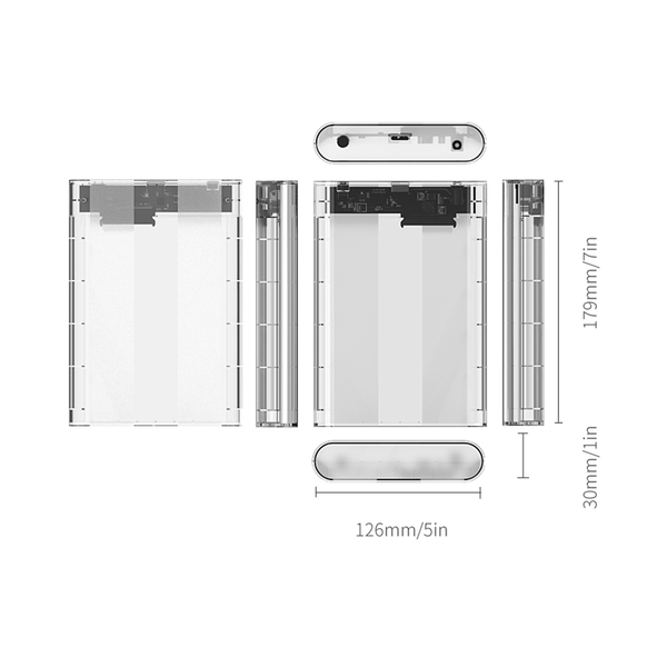 Box ổ cứng 3.5 inch 5Gbps Orico Transparent 3139U3-CR