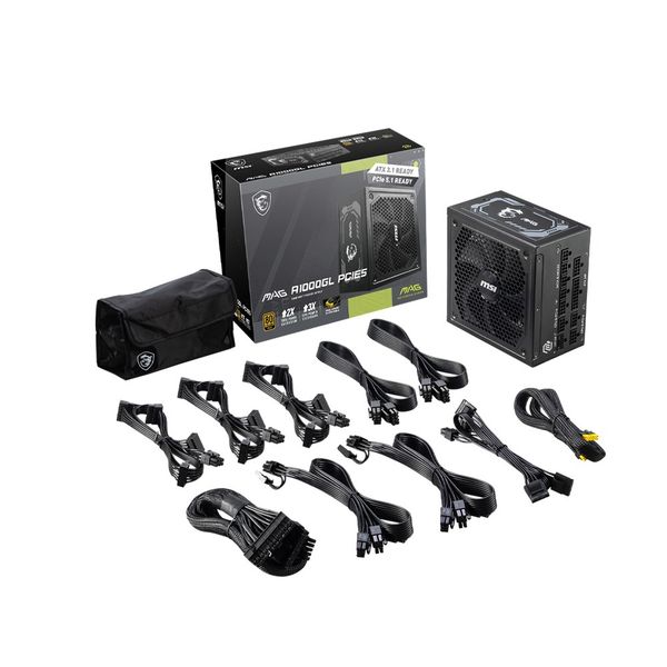 Nguồn MSI 1000w MAG A1000GL GOLD ( ATX 3.1, PCIe 5.1, Full Modullar)