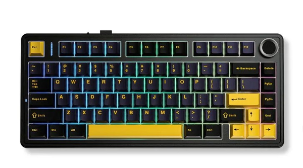 BÀN PHÍM CƠ AULA F75 ĐEN + XANH ĐẬM + CAM WIRED PINK SW