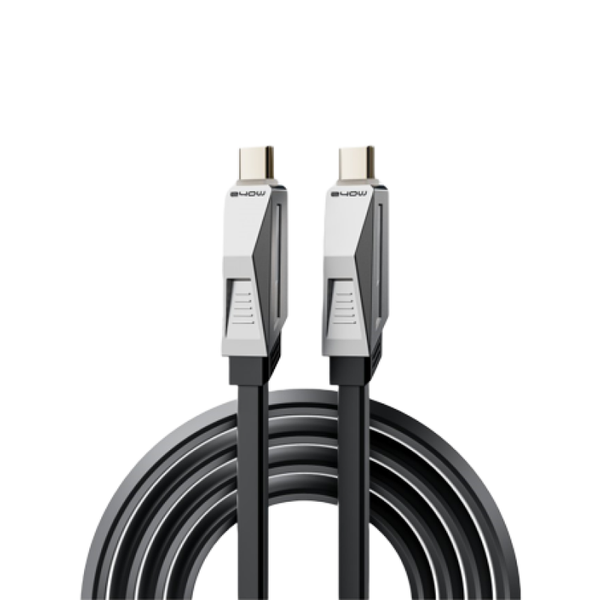 Cáp sạc nhanh Movespeed RGB Cyber CC02 240W | 1M - Bạc Đen