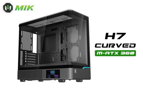 Case MIK H7 CURVED 360 M-ATX 360 Black