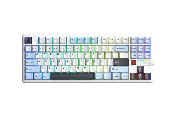 BÀN PHÍM CƠ AULA F87 PRO V2 GAMING 3 MODE (Xanh dương + trắng + tím đậm/ Star Vector switch)