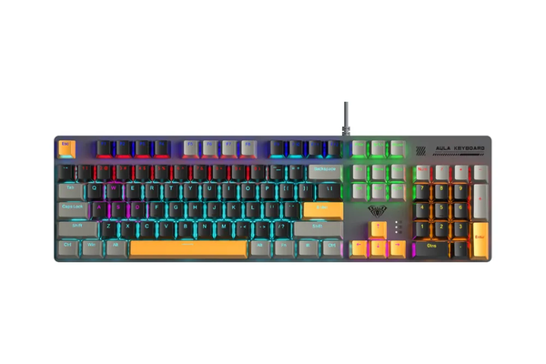 Bàn Phím Cơ Aula S500 Xám Đen Vàng Wired Blue Sw