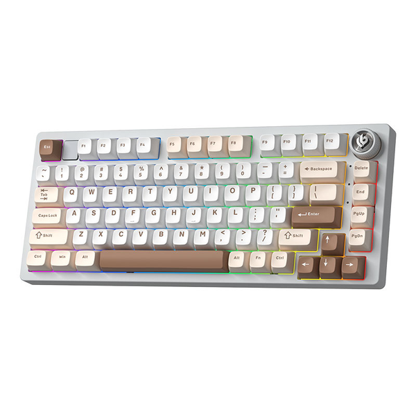 Bàn Phím Cơ LEOBOG HI75C Pro Wireless Be Trắng Nâu