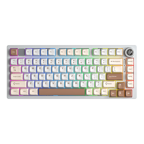 Bàn Phím Cơ LEOBOG HI75C Pro Wireless Be Trắng Nâu