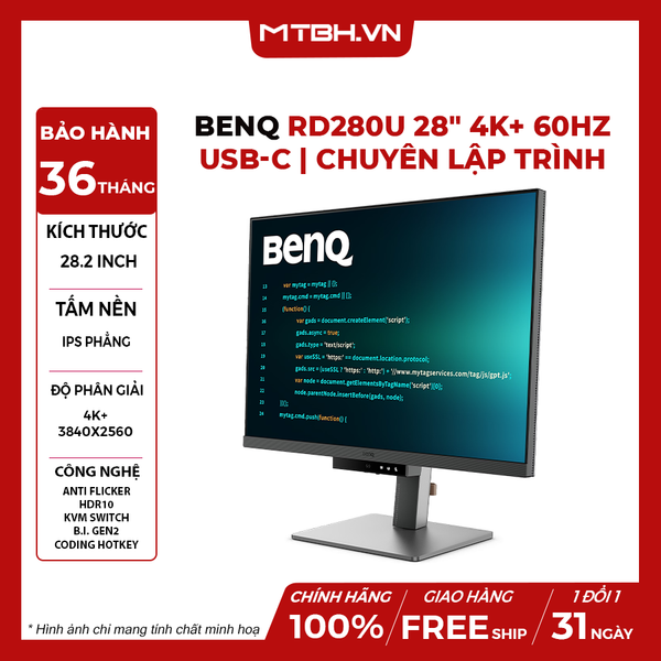 MÀN HÌNH BENQ RD280U 28″ 4K UHD IPS 60Hz 5ms