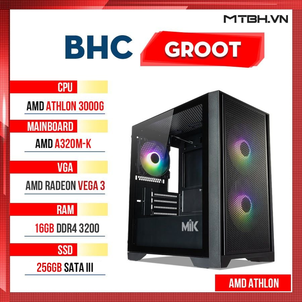 PC Gaming AMD BHC Groot Gen 3th ( Athlon 3000G | 16GB | 240GB )