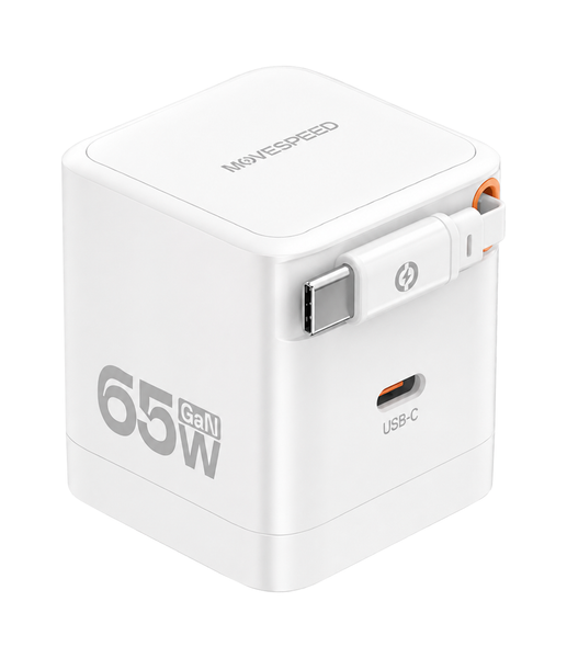 Củ sạc nhanh Movespeed MSA04 65W | Super GaN | Tích hợp Type C | Trắng