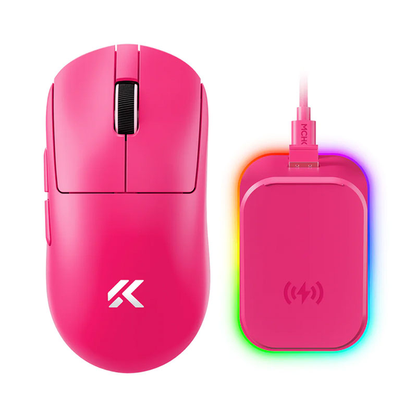 Chuột MCHOSE A7 V2 Ultra Plus Gaming Rose Red 3 Modes Wireless