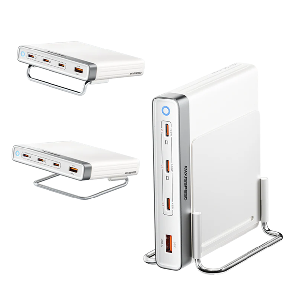 Trạm sạc để bàn Movespeed MSA05 165W | Super GaN | Trắng