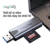 Đầu Đọc Thẻ Nhớ Đa Năng USB/ USB Type C 2 In 1 Hỗ Trợ SD/TF VegGieg V-C305