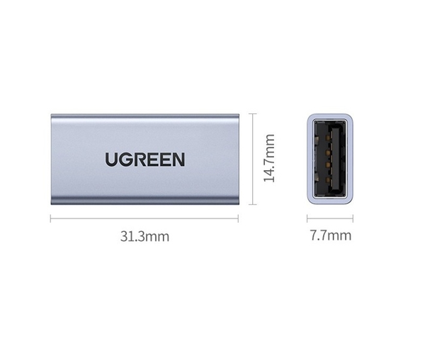 Đầu nối USB 2 đầu âm USB 3.0 vỏ nhôm Ugreen 20119