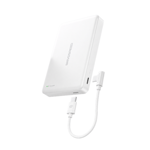 Sạc dự phòng từ tính Movespeed MSP08 PRO 22.5W 10000mAh Tích hợp Type C (Công Nghệ Semi-solid Không Cháy Nổ) - White