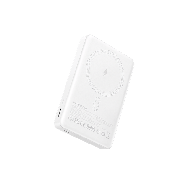 Sạc dự phòng từ tính Movespeed MSP08 PRO 22.5W 10000mAh Tích hợp Type C (Công Nghệ Semi-solid Không Cháy Nổ) - White