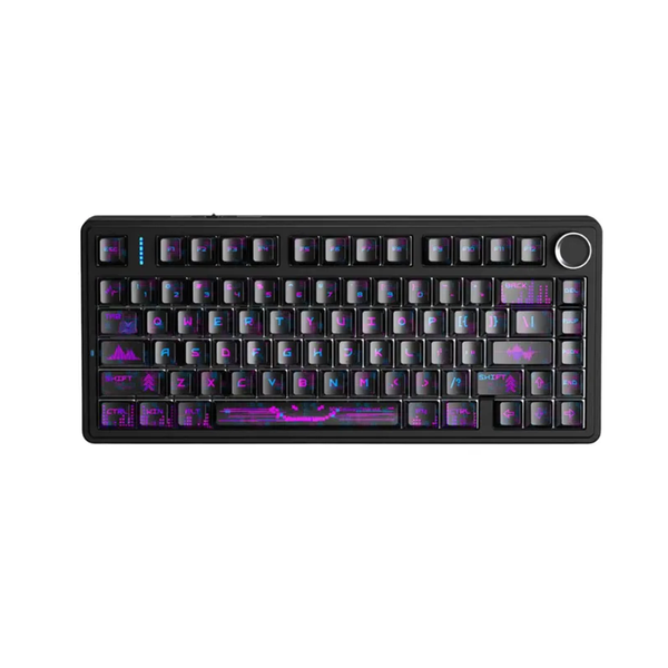 Bàn Phím Cơ Aula 3 MODE F75 Đen tím Grey Wood V3 switch