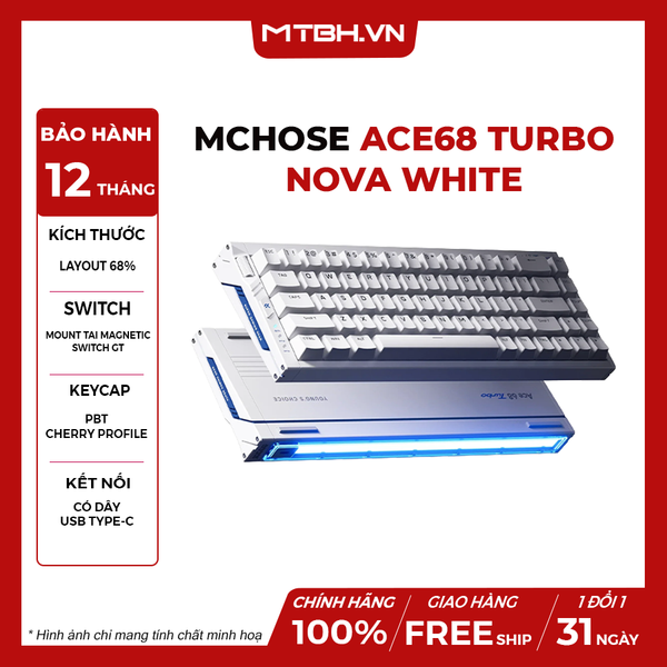Bàn Phím Cơ MCHOSE Ace68 Turbo - Nova White
