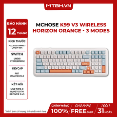 Bàn phím cơ MCHOSE K99 V3 Wireless - Horizon Orange - 3 Modes