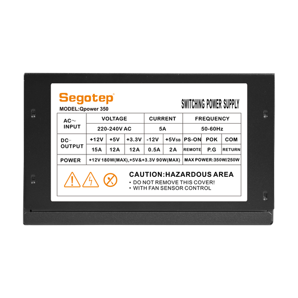Nguồn Segotep Q-Power 350 | 250W, Đen