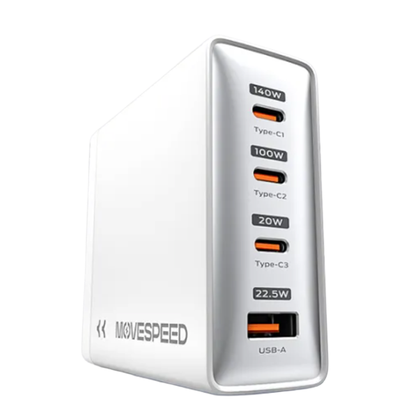 Củ sạc nhanh Movespeed G107-140W | Super GaN | Trắng