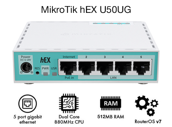 Thiết bị cân bằng tải Router MikroTik hEX Refresh E50UG