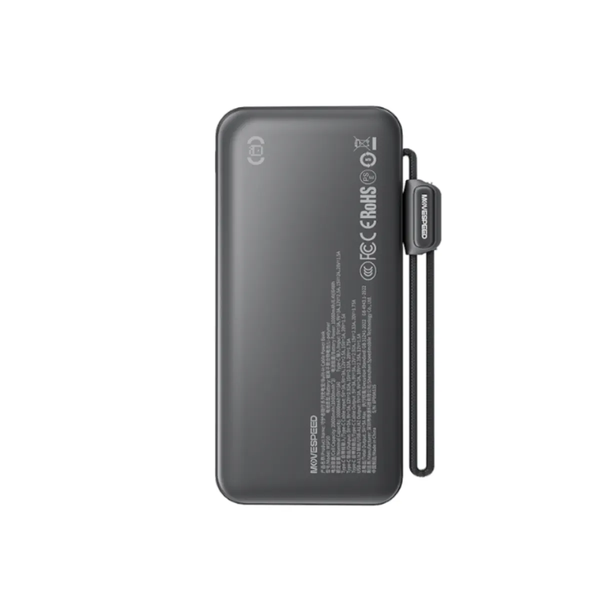Sạc dự phòng Movespeed MSP19 22.5W | 10000mAh | Màn Led | Tích hợp Type C - Đen