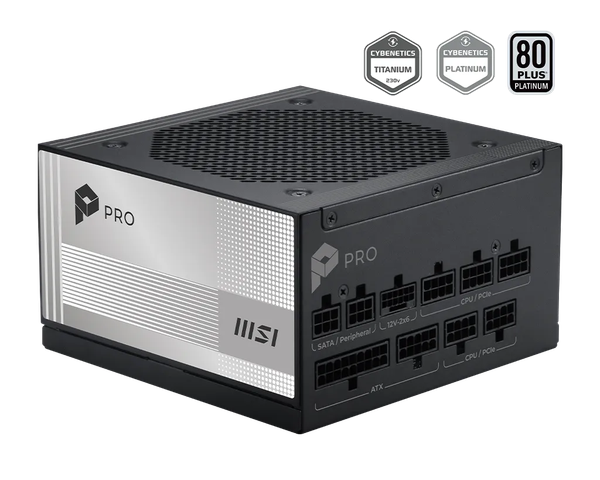 Nguồn MSI 1000W PRO A1000PL PCIE5 80 PLUS Platinum ATX 3.1 PCIE 5.1 Full Modular