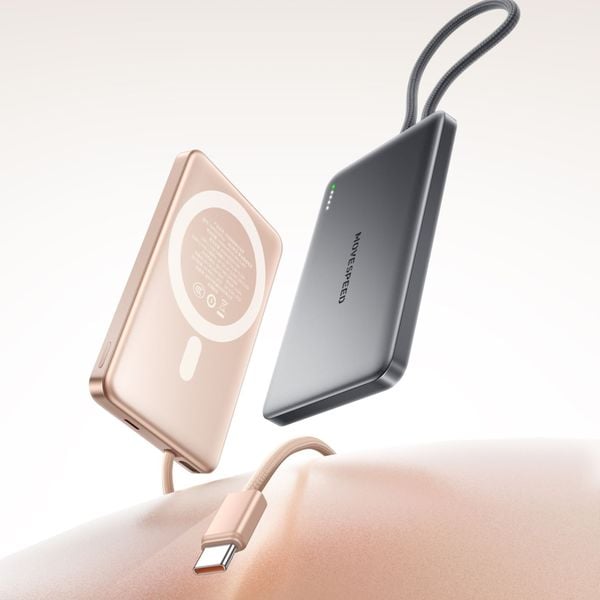 Sạc dự phòng từ tính Movespeed S10 PLUS 22.5W | 10000mAh | Tích hợp Type C | Vàng