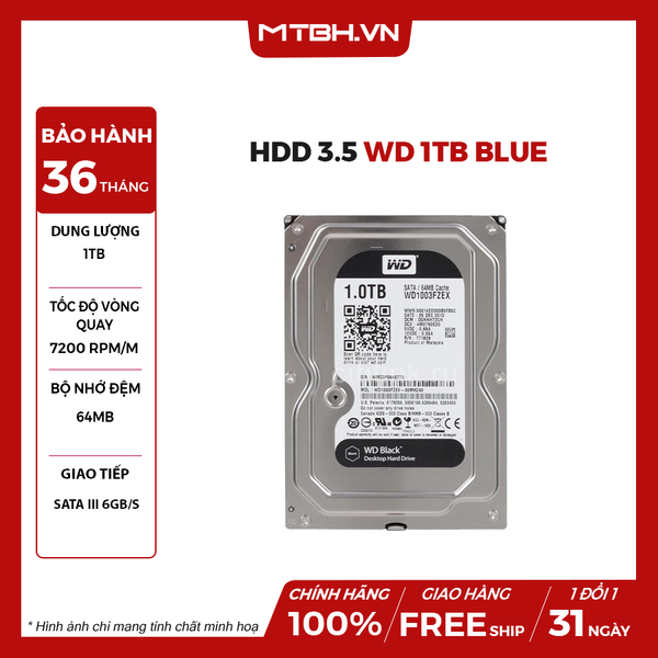 HDD WD 1TB BLACK NEW CTY BH 36TH