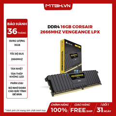 RAM DDR4 16GB CORSAIR 2666Mhz VENGEANCE LPX