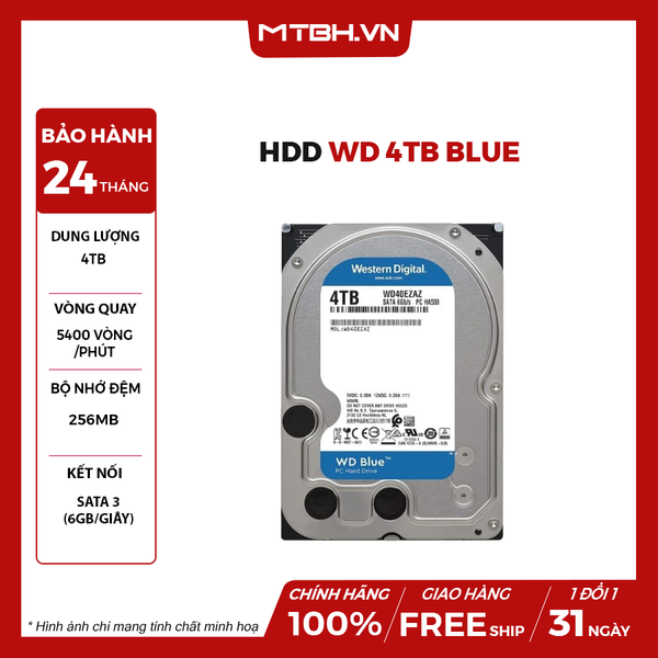 HDD WD 4TB BLUE CHÍNH HÃNG