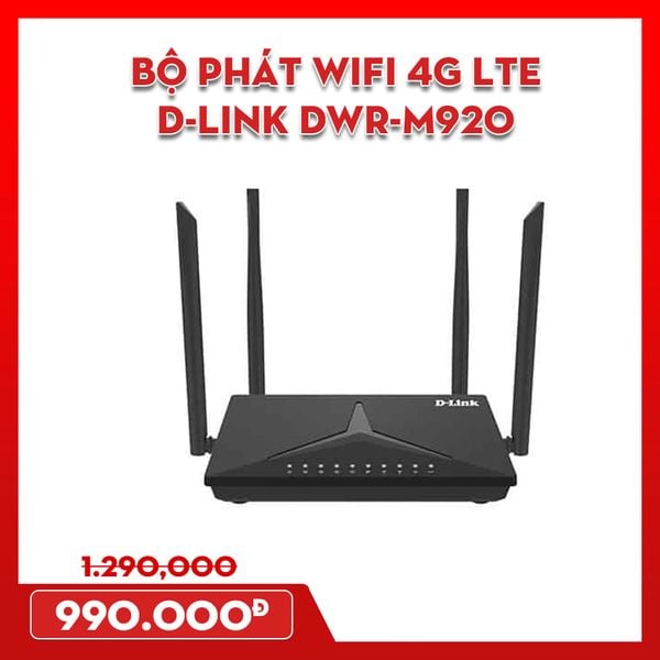 BỘ PHÁT WIFI 4G LTE D-LINK DWR-M920 - CHUẨN N 300MBPS
