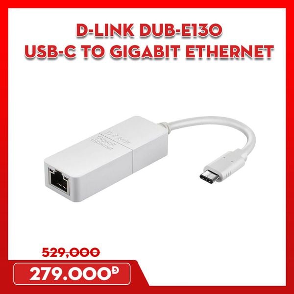 BỘ CHUYỂN ĐỔI D-LINK DUB-E130 - USB-C TO GIGABIT ETHERNET