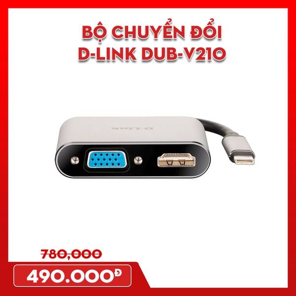 BỘ CHUYỂN ĐỔI D-LINK DUB-V210 - USB-C TO HDMI/VGA ADAPTER