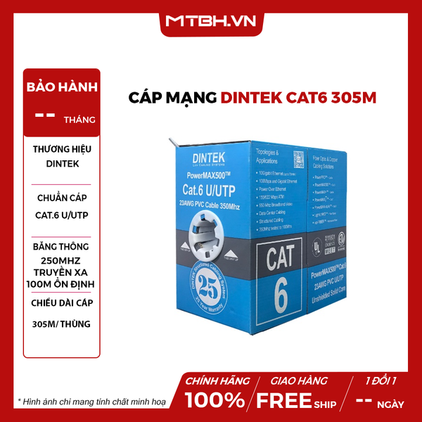 CÁP MẠNG DINTEK CAT6 305M