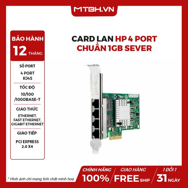 CARD LAN HP 4 PORT CHUẨN 1GB SEVER
