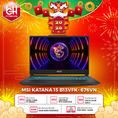 LAPTOP GAMING MSI KATANA 15 B13VFK- 676VN CORE I7-13620H | RTX 4060 8GB | 16GB RAM | 1TB SSD | 15.6' FHD 144Hz | Win 11