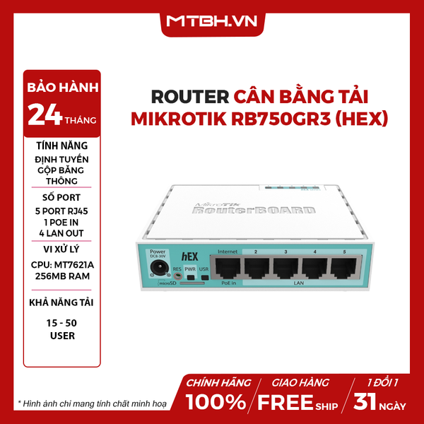 ROUTER CÂN BẰNG TẢI MIKROTIK RB750GR3 (hEX)