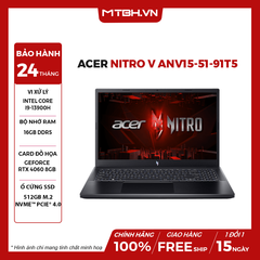 LAPTOP GAMING ACER NITRO V ANV15-51-91T5 CORE i9-13900H | RTX 4060 8GB | 16GB RAM | 512GB SSD | 15.6' FHD 144Hz | Win 11